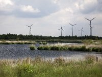 Bargerveen  Bog pool with wind farm in background, Bargerveen, Emmen, Drenthe, Netherlands : Bargerveen nature reserve, lake, nature reserve, rural landscape, water, bog, Bourtanger Moor, Dutch, Europe, European, Holland, marsh, moor, moorland, natural, nature, Netherlands, no people, nobody, pool, wetland, turbine, wind, wind farm