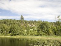 Landschap ZO van Halden, Noorwegen  Norwagian lake south-east of the town Halden : color, colour, Europe European, forest wood, Halden, lake, mountain, nature natural, Norway, norwegian, rural landscape, Scandinavia Scandinavian, summer, tree, vertical, water