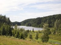 Landschap ZO van Halden, Noorwegen  Landscape of Norway, south-east of the town Halden : Europe European, Halden, Norway, Scandinavia Scandinavian, color, colour, forest wood, horizontal, lake, mountain, nature natural, norwegian, rural landscape, summer, tree, valley, water