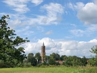 NL, Utrecht, Utrechtse Heuvelrug, Amerongse Bovenpolder with view of Andrieskerk Amerongen 2, Saxifraga-Tom Heijnen