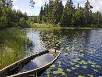 Noors meer met gezonken roeiboot  Norwegian lake with sunken wooden rowing boat, Halden, Norway : color, colour, Europe European, Halden, horizontal, lake, mountain, nature natural, Norway, rowing boat, rural landscape, Scandinavia Scandinavian, ship, sink sunken, summer, water, wooden vessel