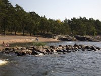 Oever van het Vanernmeer  Bank of Lake Vanern, Säffle, Dalsland, Sweden : Europe European, Lake Vanern, Saffle Dalsland, Scandinavia Scandinavian, Sweden Swedish, bank shore, beach, color, colour, horizontal, lake, nature natural, rock rocky, rural landscape, sand, summer, swim swimming, water