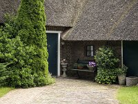 Entrance of farm house in Dutch historic village Orvelte, Drenthe, Netherlands  Entrance of farm house in Dutch historic village Orvelte, Drenthe, Netherlands : museum, village, Orvelte, Drenthe, Netherlands, history, Dutch culture, farm, farm house, village, historic, famous place, travel destination, Orvelte, Drenthe, Netherlands, entrance, door