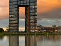 Tasman toren  Tasmantoren tijdens zonsondergang : Oosterhoogebrug, Rudmer, Ulgersmaborg, Wicher van der Wal, abel, architecture, architectuur, building, creative, creative nature, damsterdiep, dutch, gebouw, glass, groningen, holland, jan welter, landscape, landschap, lefier, modern, nature, nederland, reflection, rudmer zwerver, schemer, sunrise, sunset, tasman, tasman toren, toren, tower, triom, triomfboog, zonsondergang, zwerver