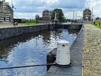 Historic Dutch Lemster Lock, Lemmer; Friesland, Netherlands  Historic Dutch Lemster Lock, Lemmer; Friesland, Netherlands : Lemster Lock Lemster sluis, lock, historic, history, culture, dutch culture, building, monument, water, shipping, outside, outdoor, outdoors, no people, nobody, urban, urban landscape, urban scene, Lemmer, Friesland, Fryslan, Netherlands, Europe, european