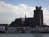NL, Zuid-Holland, Dordrecht, Grote Kerk 6, Saxifraga-Roel Meijer  Shot from city Zwijndrecht across river Oude Maas. : cityscape, historic building, quay, ships, waterfront, white clouds, Big Church, blue sky, church, historic, landmark, medieval building, religion, Dordrecht, medieval, Oude Maas, river, skyline, travel, travel destinations, water