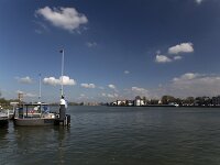 NL, Zuid-Holland, Dordrecht 52, Saxifraga-Roel Meijer  Shot from city Zwijndrecht across river Oude Maas. : cityscape, historic building, quay, ships, waterfront, white clouds, blue sky, Dordrecht, historic, landmark, medieval, Oude Maas, river, skyline, travel, travel destinations, water, ferry stop